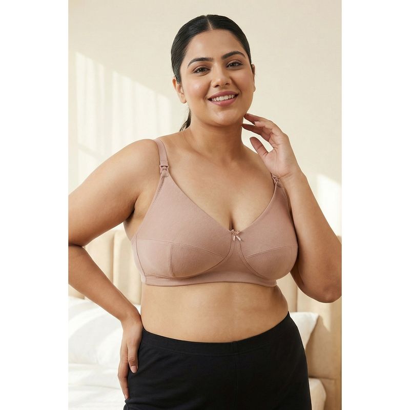 Zivame Curvy Double Layered Non Wired Full Coverage Maternity Supper Support Bra - Roebuck (36DD)