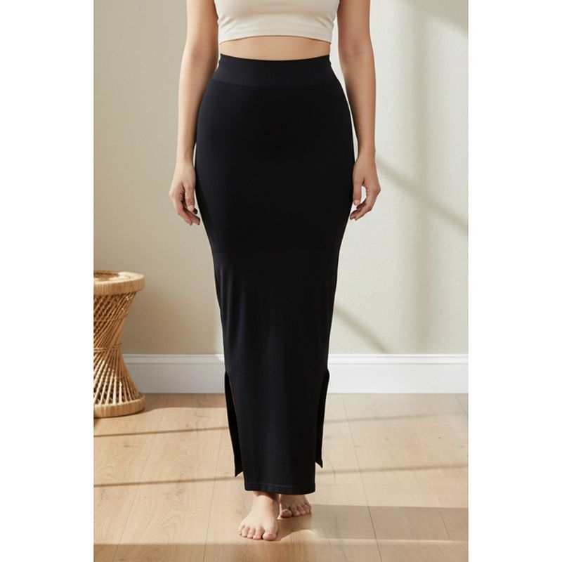 Zivame Seamless All Day Mermaid Saree Shapewear - - Black (L)