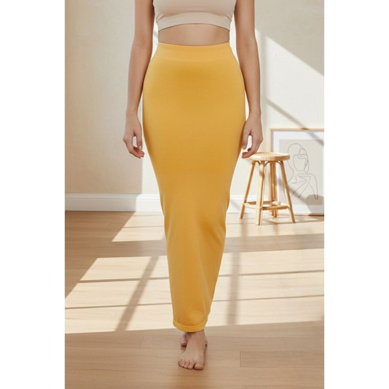 Zivame Seamless All Day Mermaid Saree Shapewear - Mustard - Yellow (M)