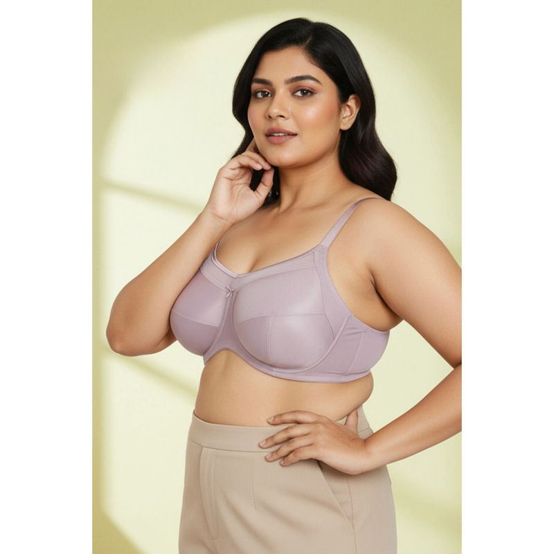 Zivame Double Layered Wired Full Coverage Supper Support Bra - Elderberry (34DD)