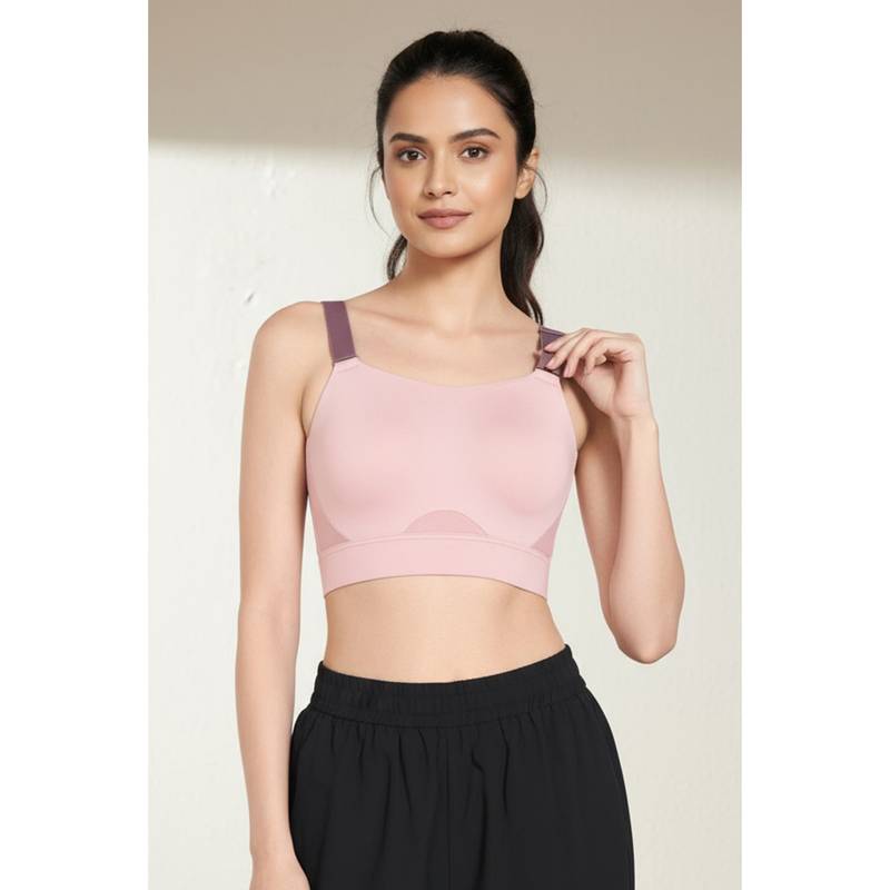 Zivame High Impact Quick Dry Sports Bra - Peach Whip (36E)