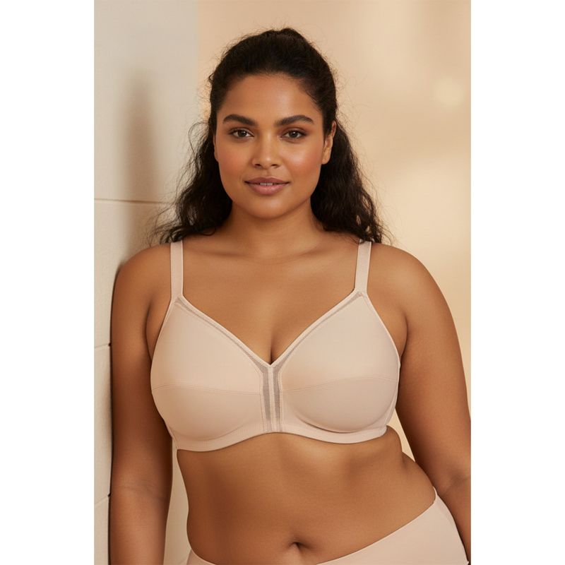 Zivame True Curv Cotton Laminated Non Wired Full Coverage Minimiser Bra - Skin (38D)