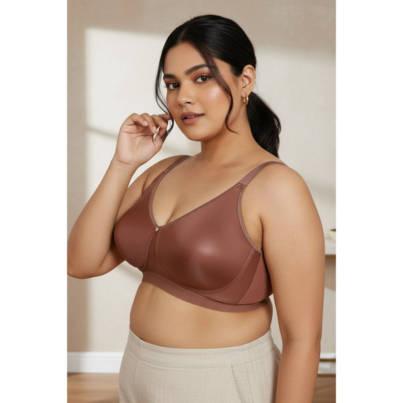 Zivame True Curv Beautiful Basics Double Layered Minimiser Bra - Nutmeg (34DD)