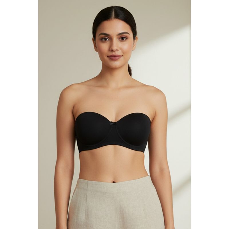 Zivame Padded Wired 3/4Th Coverage Strapless Bra - Black (34B)