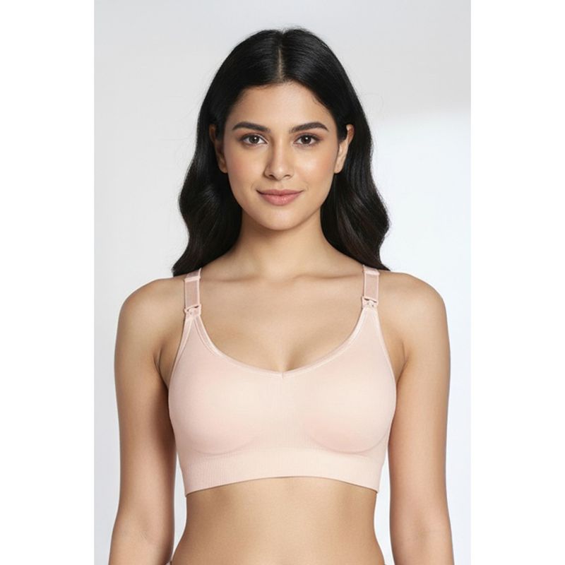 Zivame Maternity Padded Seamless Nursing Bra - Pink (XL)