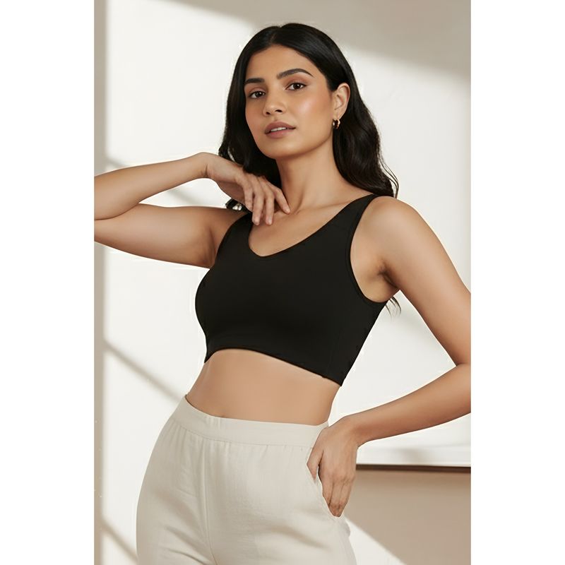 Zivame Double Layered Non Wired Full Coverage Bralette Bra - Tap Shoe (L)