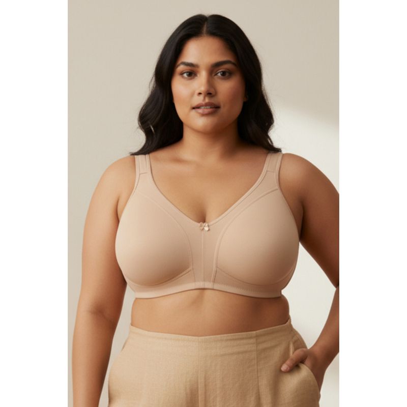 Zivame True Curve Cotton Laminated Non Wired Bra - Nude (44D)