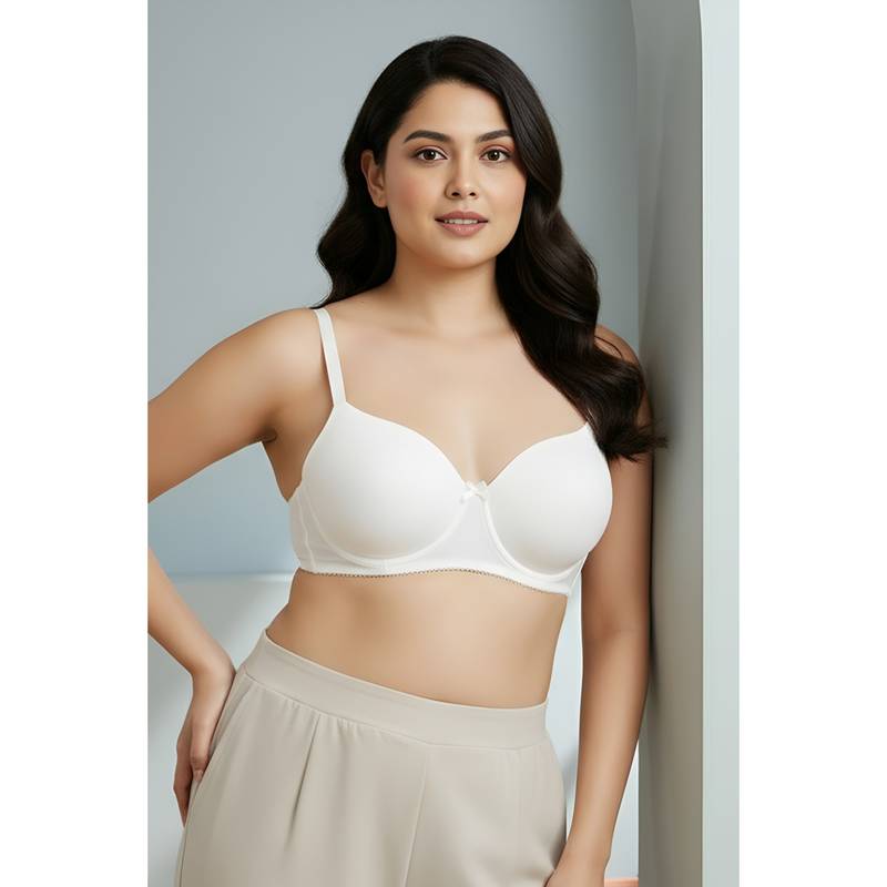 Zivame Padded Wired T-shirt Bra - Whisper White (38D)