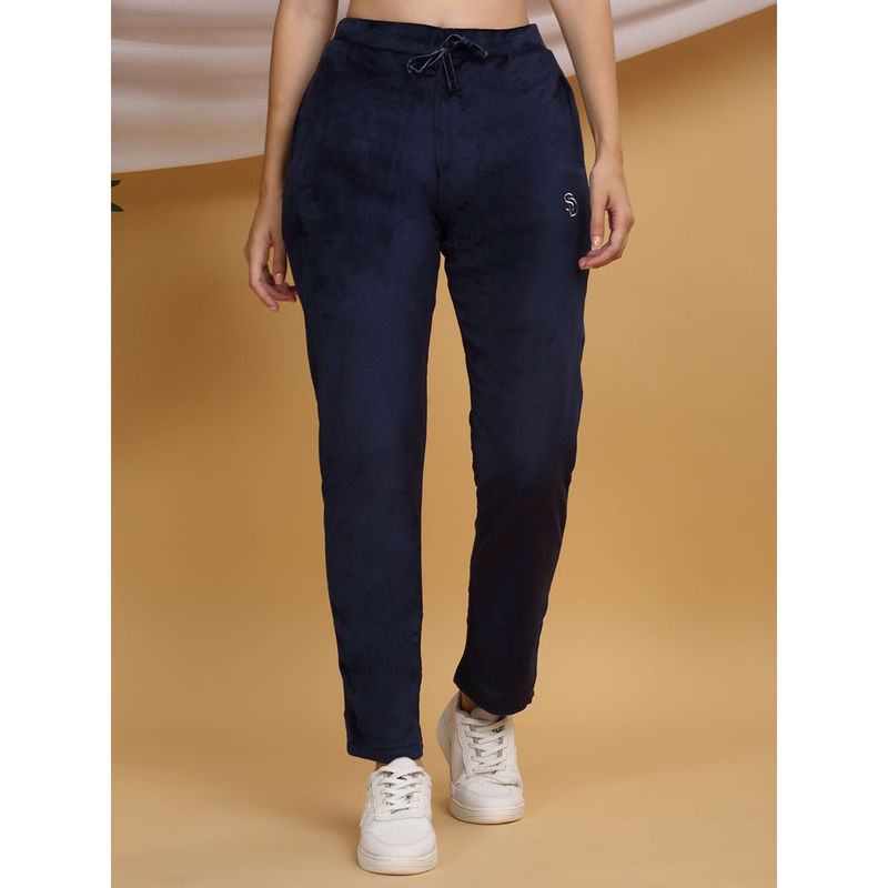 Sweet Dreams Navy Blue Women Solid Pyjama (S)