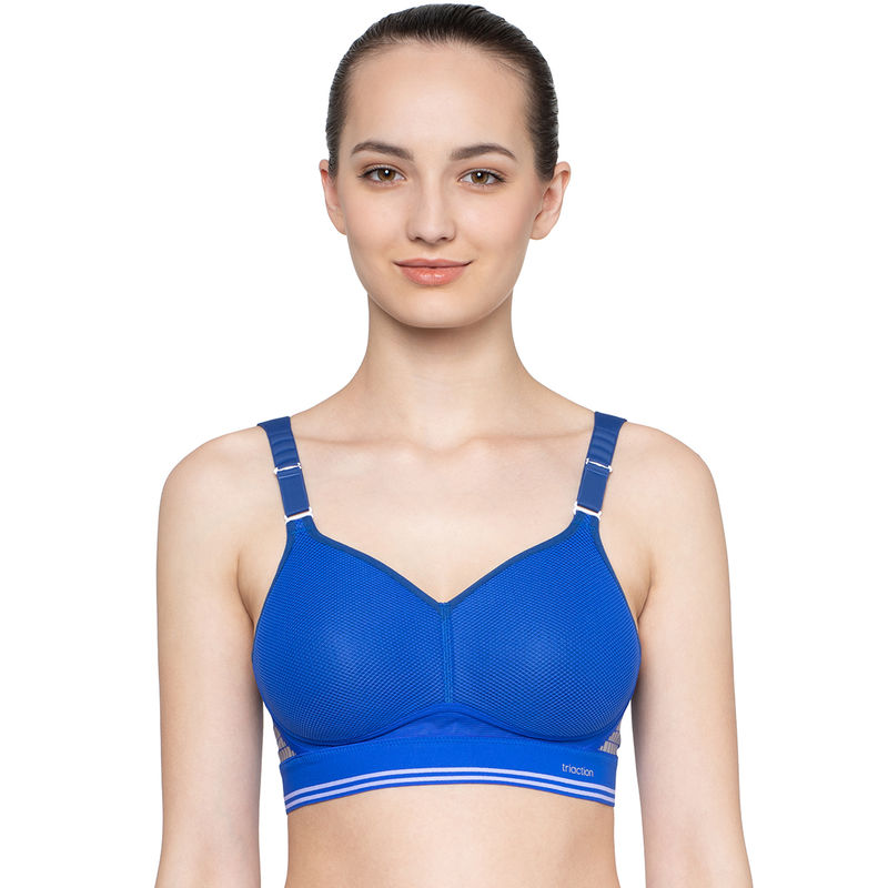 Triumph Triaction Hybrid Lite Padded Wireless High Bounce Control Sports Bra - Blue (36B)