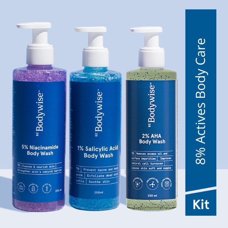 Buy Be Bodywise Body Wash Kit Deep Cleanses, Exfoliates Skin, Prevents Acne & Strawberry Legs