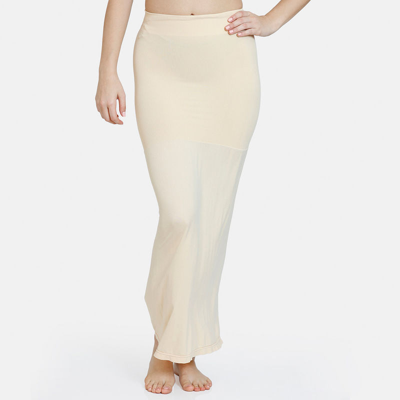 Zivame Seamless All Day Flared Saree Shapewear - Skin (M)