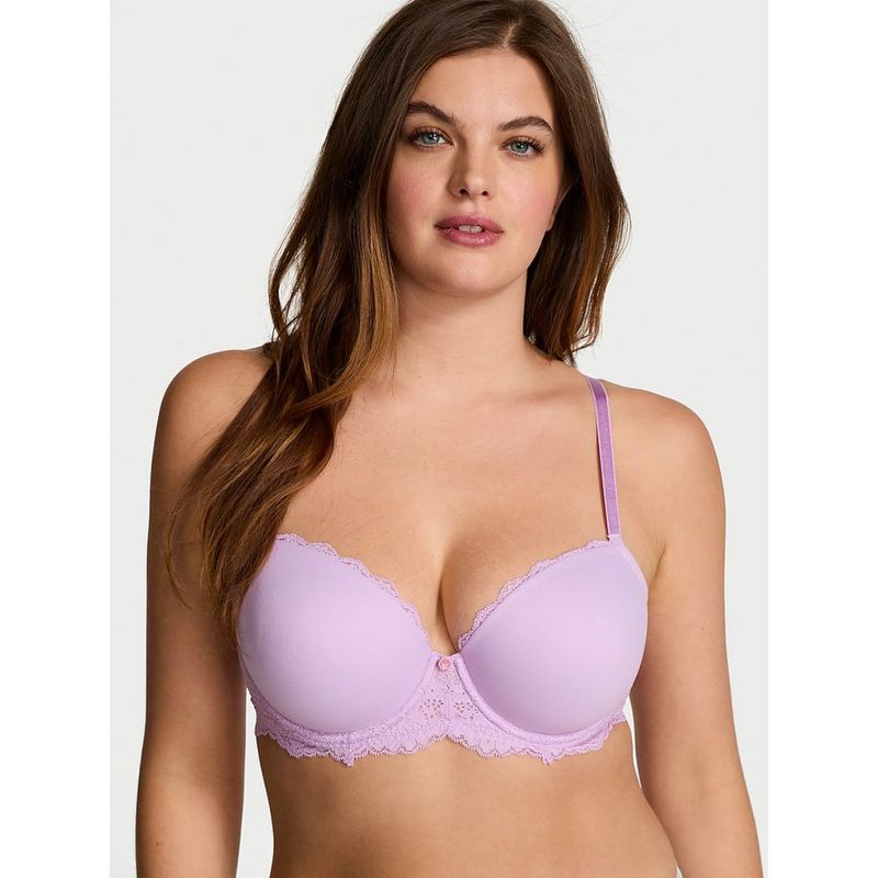 Victoria's Secret Dream Angels Smooth and Lace Lightly Lined Classic Coverage Demi Bra (38DD)