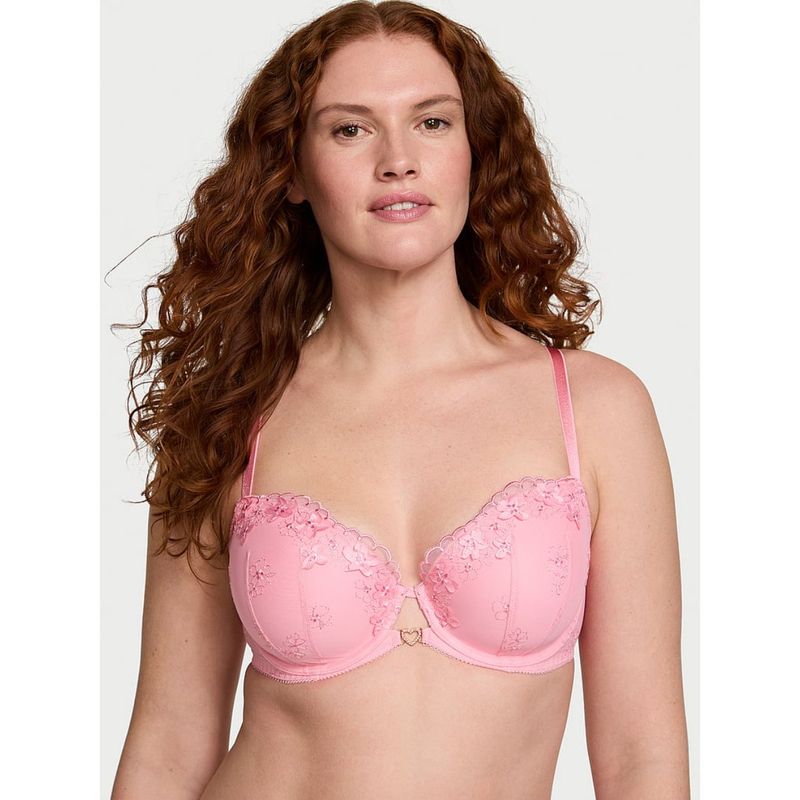 Victoria's Secret Dream Angels Pretty Petals Lightly Lined Demi Bra Pink (32C)