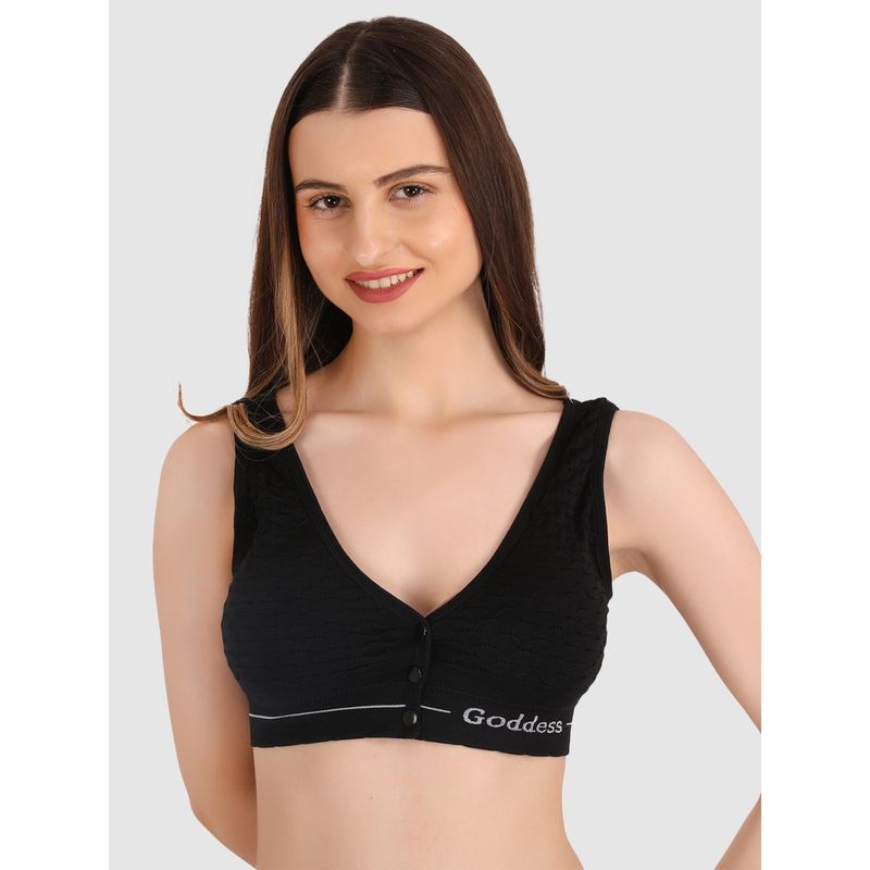BRACHY Black Womens Full Coverage Nursing Maternity Feeding Bra (3XL)