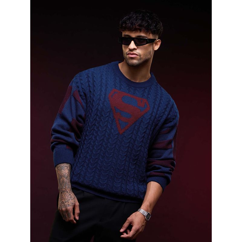The Souled Store Superman Vintage Men Oversized Sweater (XS)