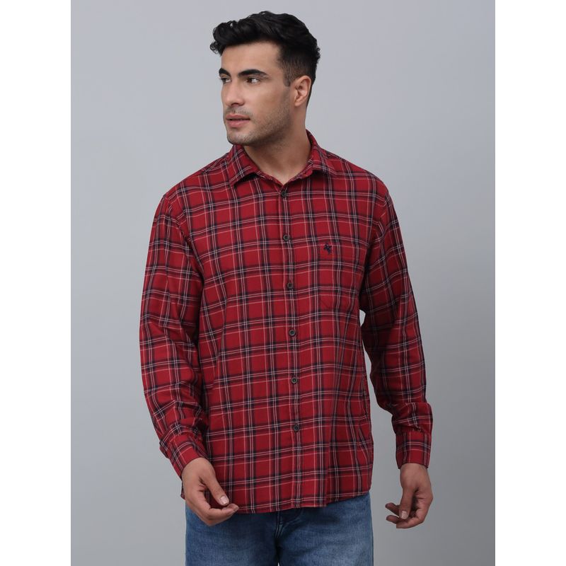 Cantabil Men Maroon Casual Shirt (44)