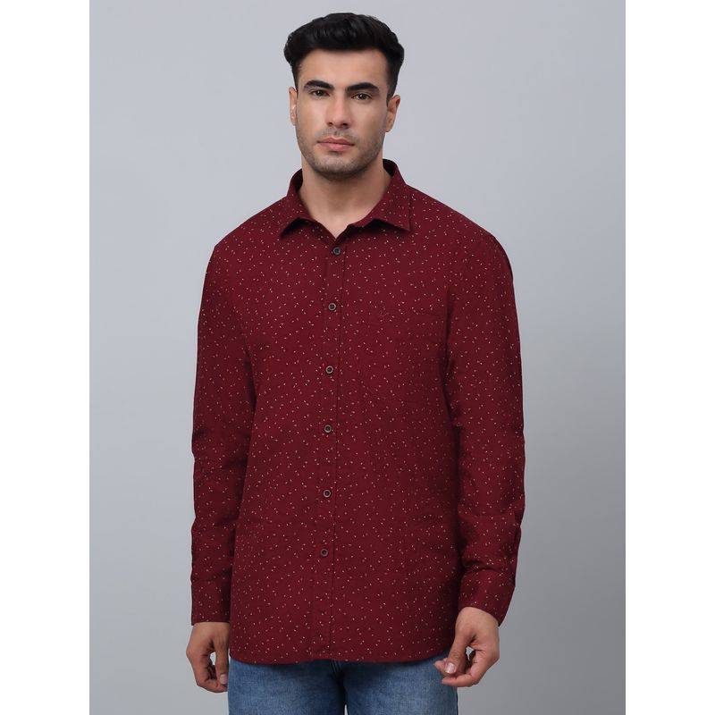 Cantabil Men Maroon Casual Shirt (40)