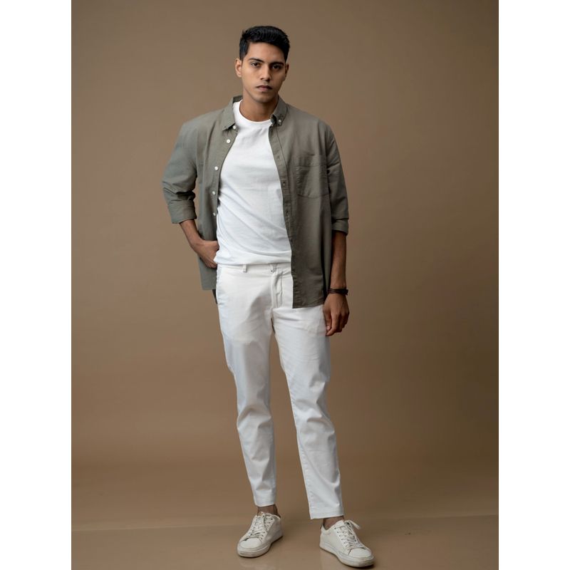 Comfort Fit Stretch Cotton White Chinos - Stride – Kingdom of White