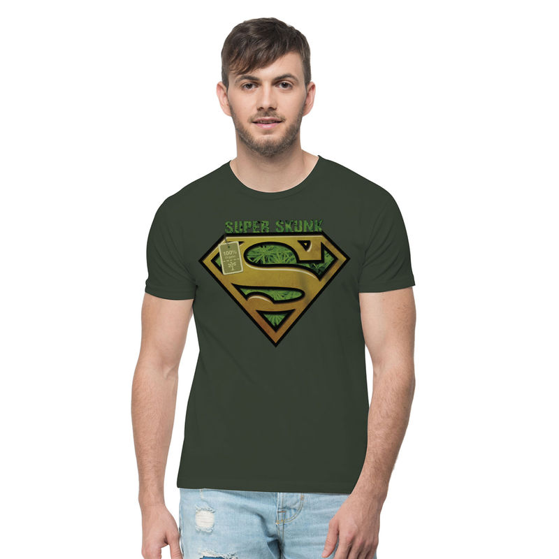 THREADCURRY Super Skunk Creative Graphic Printed T-Shirt for Men (XL)