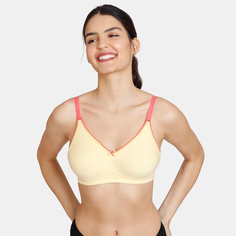 Zivame Desi Kitsch Double Layered Non Wired 3-4Th Coverage Backless Bra - Mellow Yellow (38C)