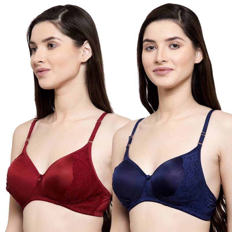 Groversons Paris Beauty Padded Non-Wired Multiway T-Shirt Bra with lace-PO2 (34B)