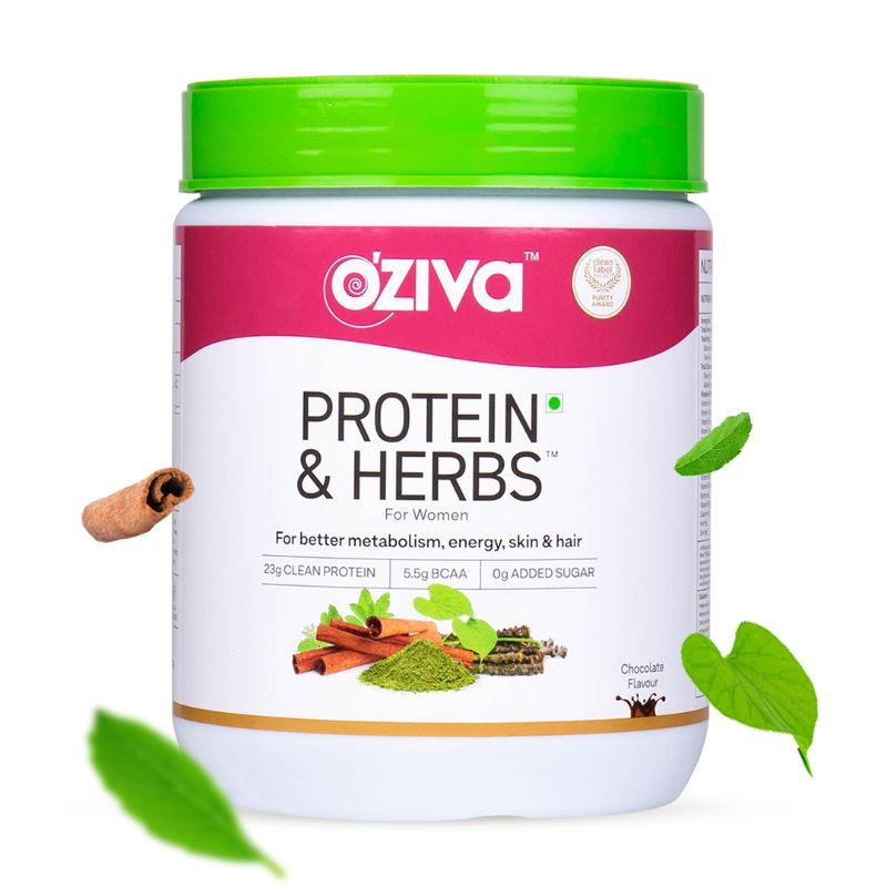 OZiva Protein & Herbs Women, Protein with Multivitamin for Better Metabolism, Skin & Hair,Chocolate