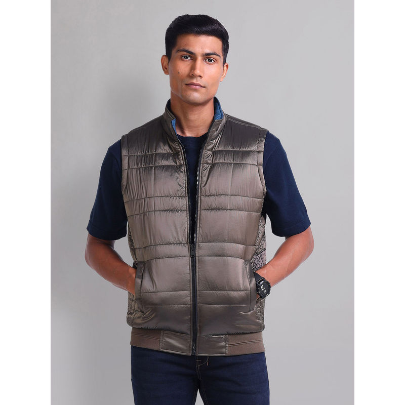 AD By Arvind Solid Quilted Reversible Jacket (S)