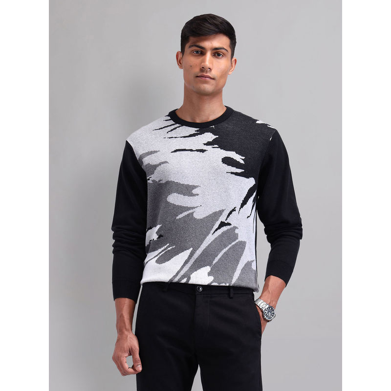 AD By Arvind Modern Slim Fit Printed Sweater (M)