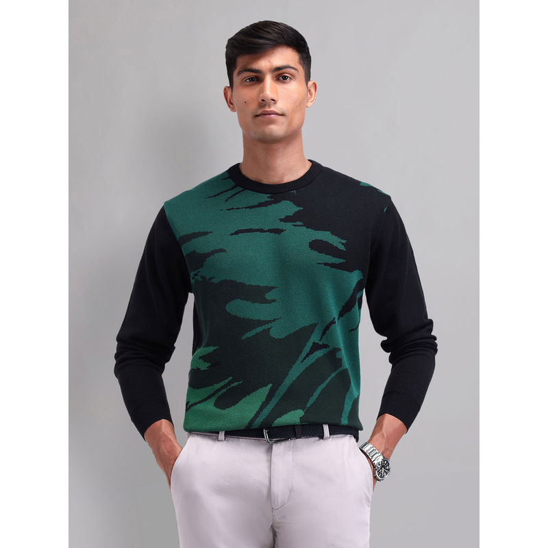 AD By Arvind Modern Slim Fit Printed Sweater (L)
