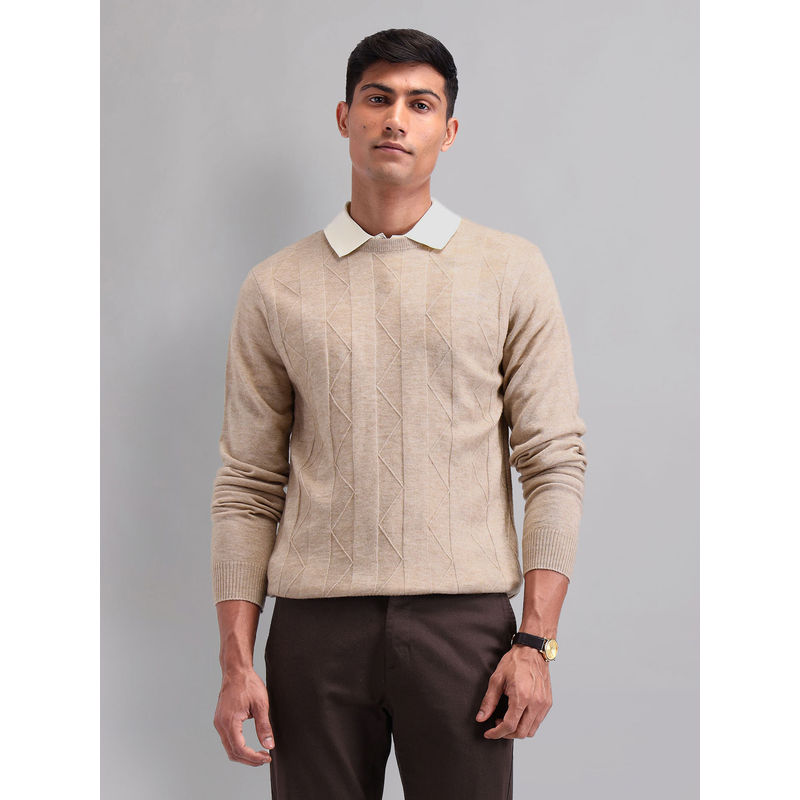 AD By Arvind Modern Slim Fit Patterned Knit Sweater (2XL)