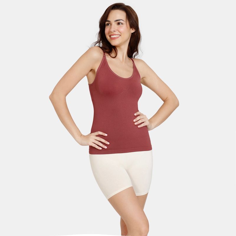 Zivame All Day Seamless Shaping Camisole - Wild Ginger - Brown (XL)