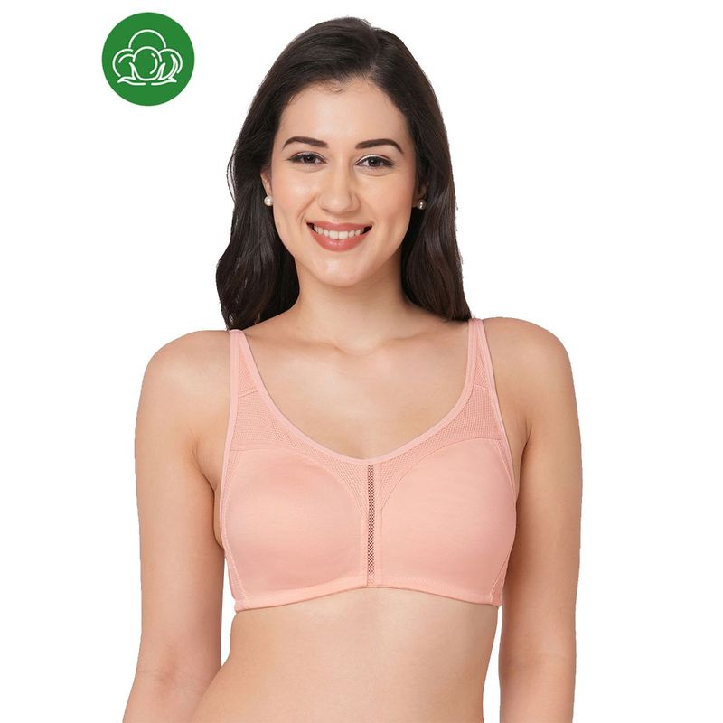 Inner Sense Organic Cotton Full Coverage Plus Size M Frame Bra Peach (44B)
