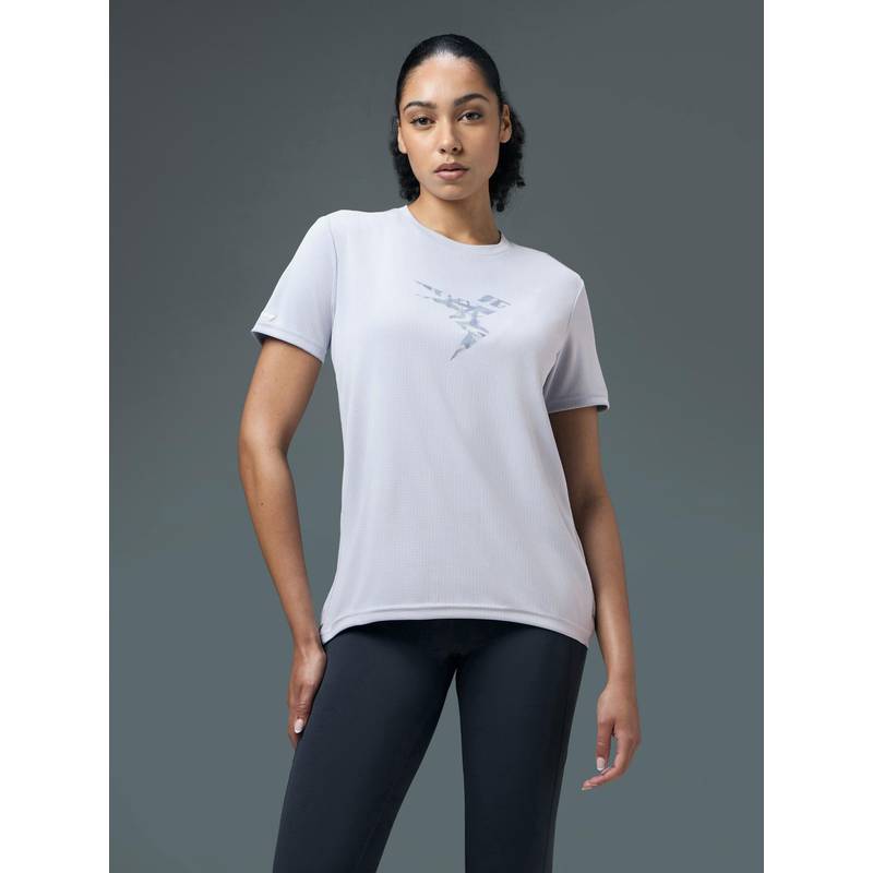 Technosport Women Grey Solid Regular Fit Round Neck Sports T-Shirt with Technocool+ (XL)