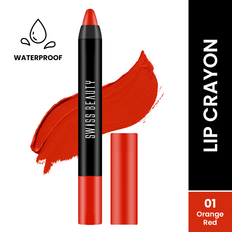 Swiss Beauty Stay On Lip Crayon -1 Orange Red
