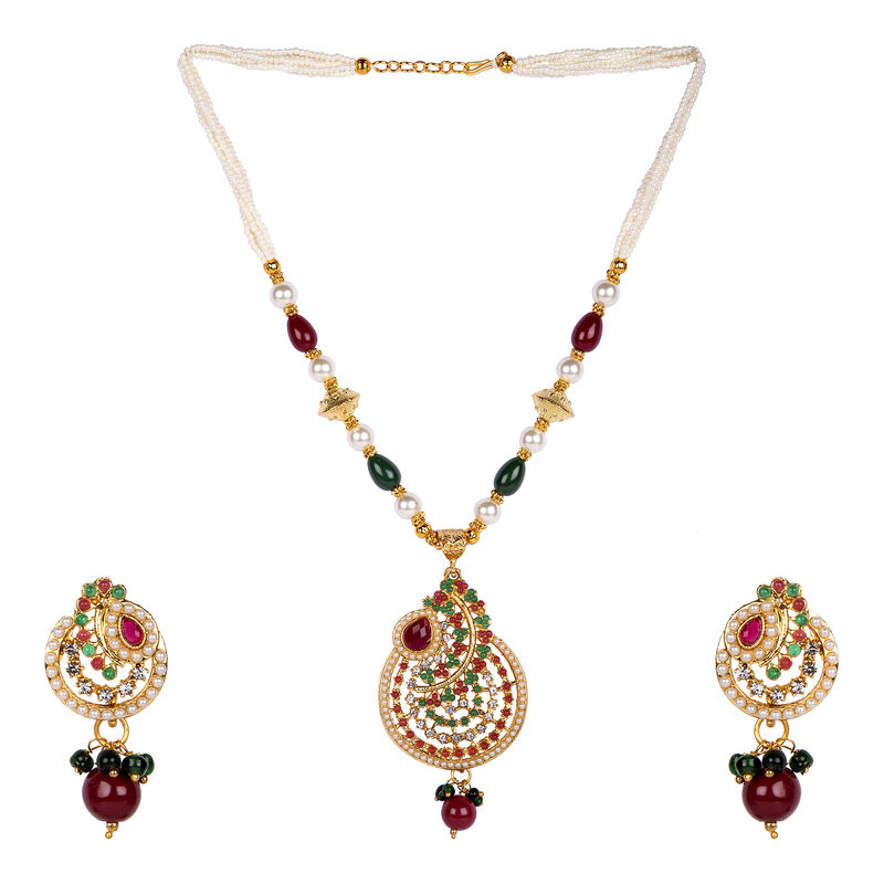 Buy Anika's Creation Exclusive Pearl Embedded Jewellery Set for Women