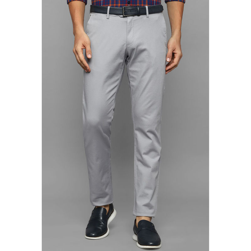 Allen Solly Men Grey Slim Fit Solid Casual Trousers (32)