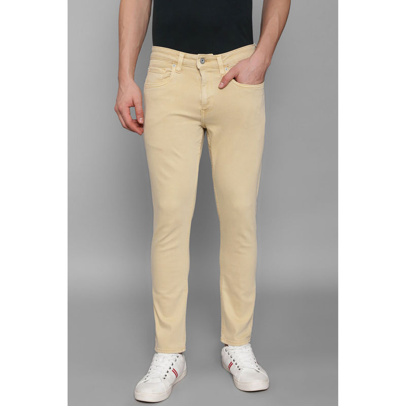 Louis Philippe Men Beige Dark Smart Fit Jeans (38)