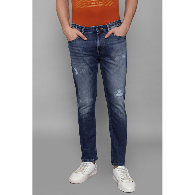 Louis Philippe Men Blue Mid Smart Fit Jeans (32)