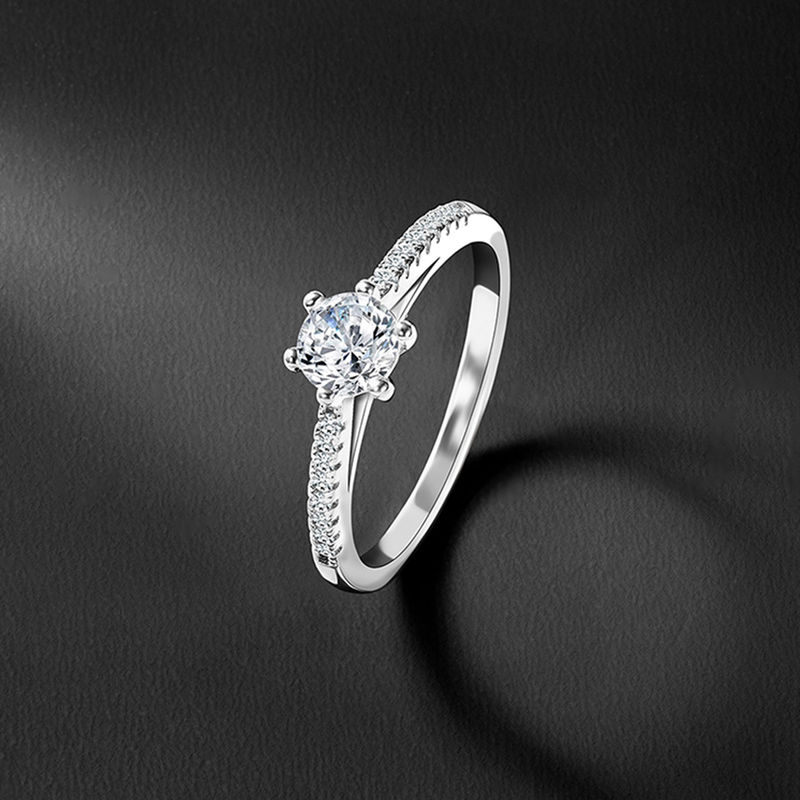 Peora 925 Sterling Silver Solitaire Cubic Zirconia Ring (5)