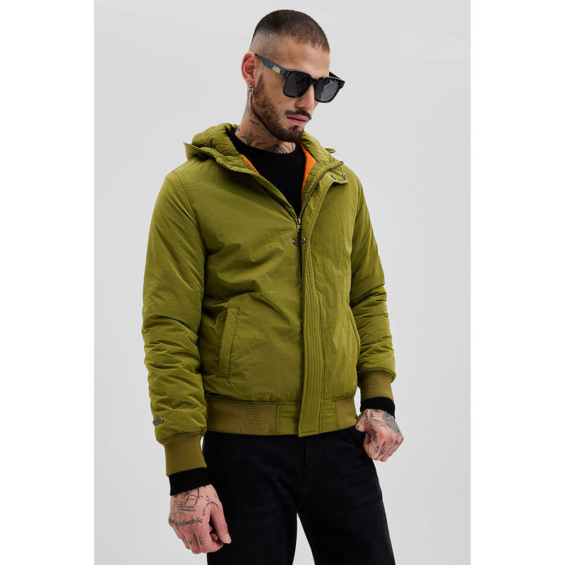 Snitch Green Hooded Puffer Hoodie (S)