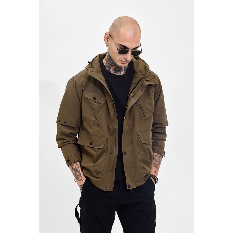 Snitch Brown Multi Pocket Hoodie (XS)