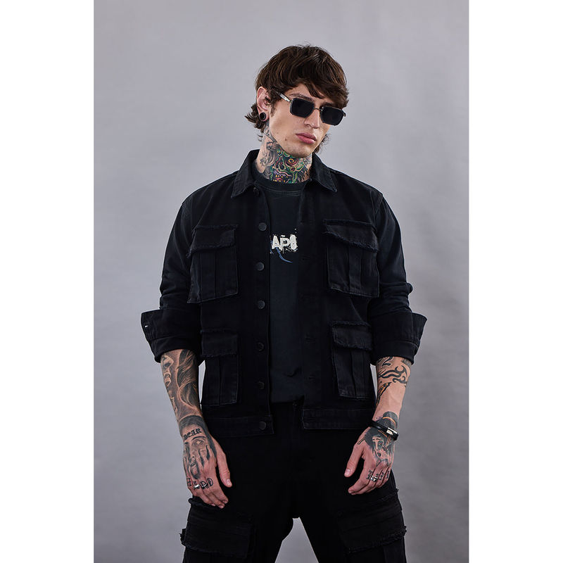 Snitch Revolution Black Utility Denim Jacket (M)