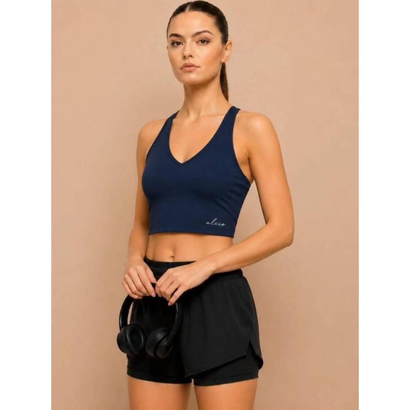 Alcis Navy Blue Built Layer Bra (XS)