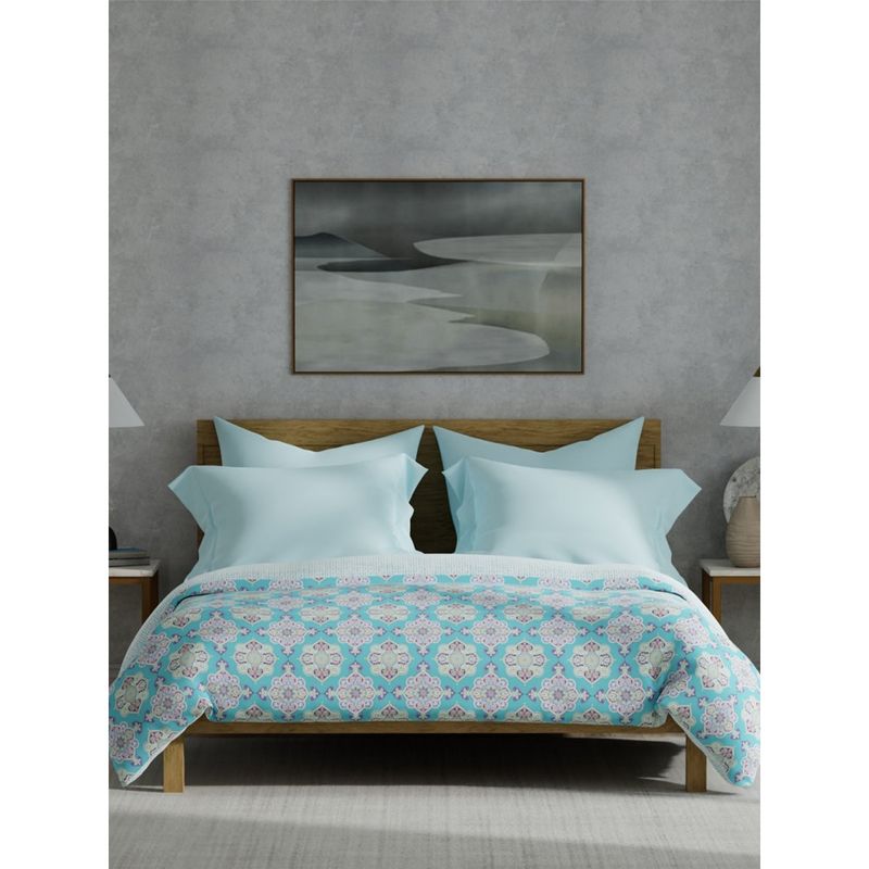 Urban Space Blue Microfiber 3 Layer Reversible Ac Blanket Jodhpur (Queen)