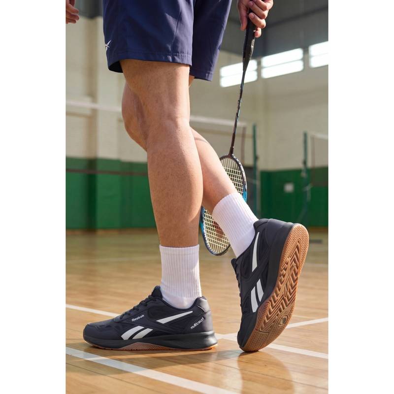 Reebok Multi Court - Unisex Navy Non-Marking Training Shoes (UK 9)