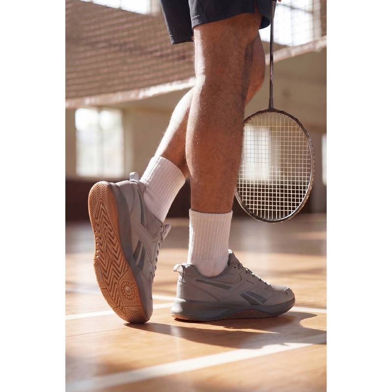 Reebok Multi Court - Unisex Grey Non-Marking Training Shoes (UK 10)