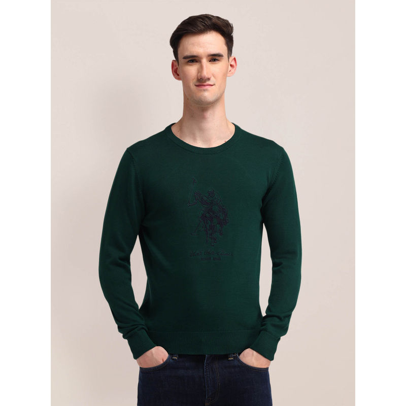 U.S. POLO ASSN. Men Olive Sweater (2XL)