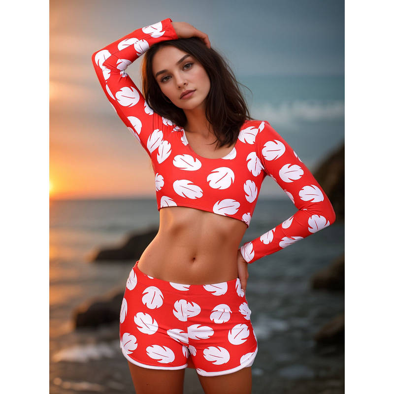 Addery Crimson Garden Swimwear (Set of 2) (S)
