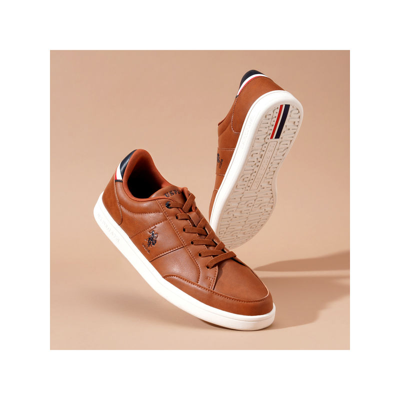 U.S. POLO ASSN. Men Ulrin 2.0 Tan All Day Sneakers (UK 7)